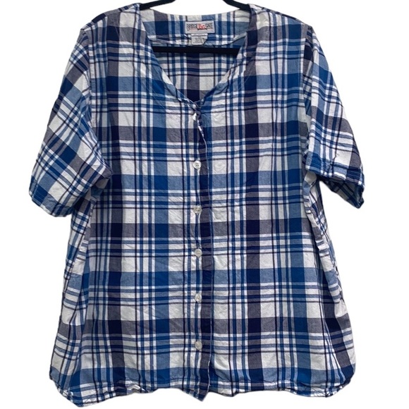 Women’s Button Up Plaid Top - Picture 1 of 3